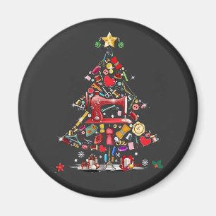 Imã Quilter Merry Christmas Árvore de Retalhos de Quil