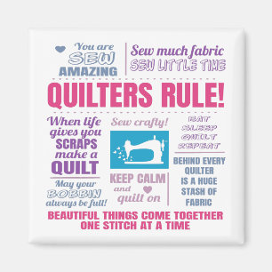 Imã Quilters Regra Engraçado Quilting Sayings
