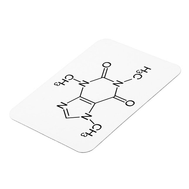 Ímã Química da Molécula de Cafeína Café Átomos (Left Side)