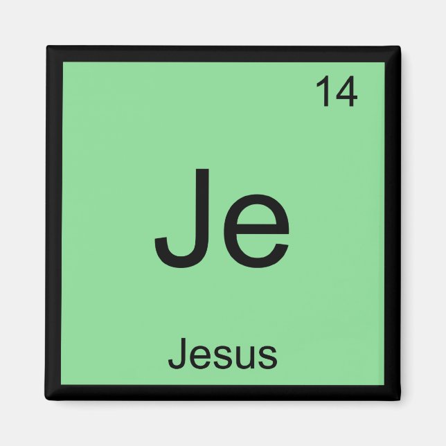 Imã Química do Nome Jesus Elemento Tabela Periódica (Frente)