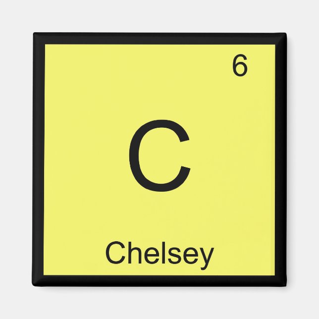 Imã Química Nome Chelsey Elemento Tabela Periódica (Frente)