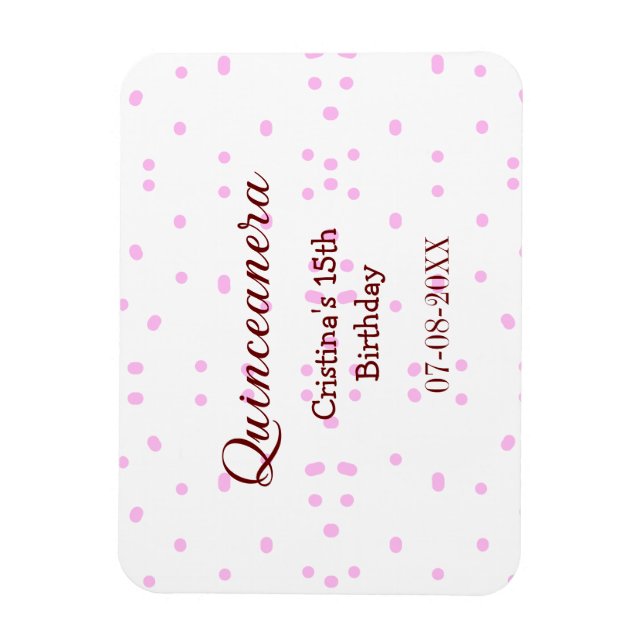 Ímã Quinceanera anos 15 de aniversário adicione nome p (Vertical)