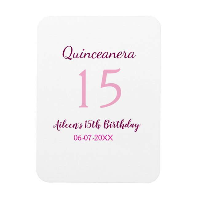 Ímã Quinceanera simples 15 de aniversário de fada rosa (Vertical)