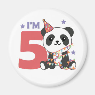Imã Quinto Aniversário Panda Para Crianças 5 Anos