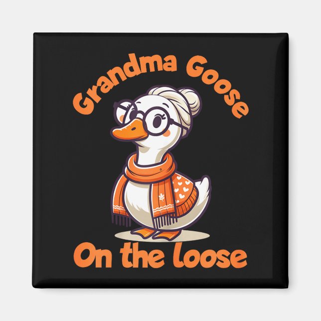 Imã Quirky Goose Creations Funny Grandma Goose On The  (Frente)