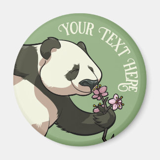 Imã Quirky Panda Add Your Text Cherry Blossom Artwork
