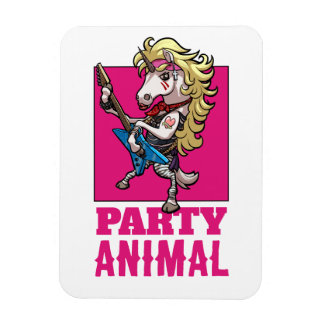 Ímã Quirky Unicorn 80s Glam Metal Party Animal Cartoon