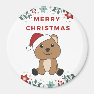 Imã Quokka Natal Snow Animais de inverno Quokkas Magne
