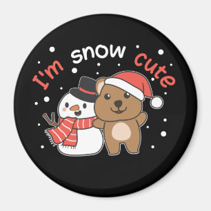 Imã Quokka, sou Snow Cute Snowman Snow Pun Magnet