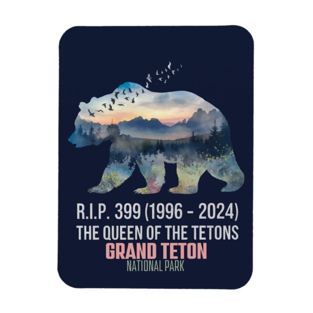 Ímã R.I.P. 399 (1996-2024) Rainha do Urso dos Tetos (Vertical)