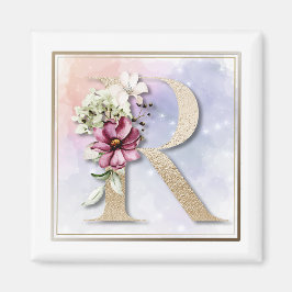 Imã R Monograma Magnético Floral