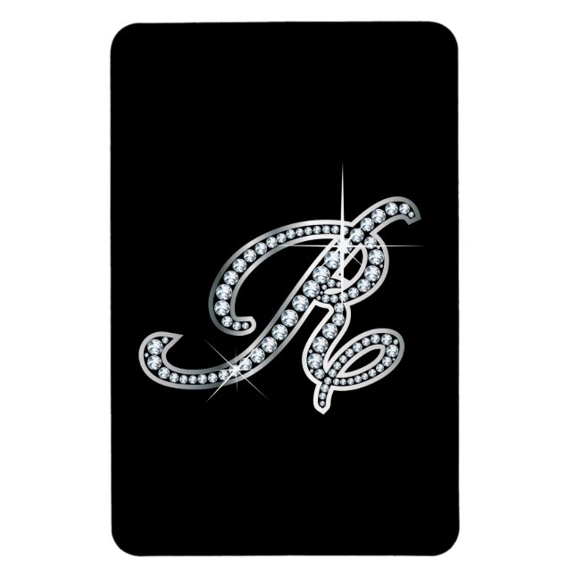 Ímã R script "Diamond Bling" (Vertical)