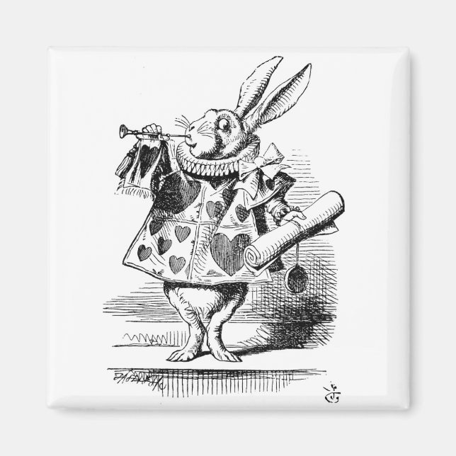 Imã Rabbit branco vestido de Herald (Frente)