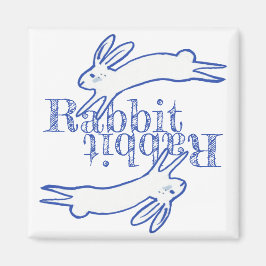 Imã Rabbit Coelho Azul Branco Mensal Magnético