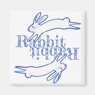 Imã Rabbit Coelho Azul Branco Mensal Magnético