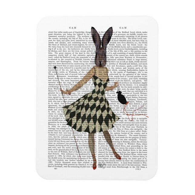 Ímã Rabbit em vestido branco preto (Vertical)