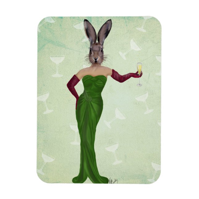 Ímã Rabbit Green Dress 2 (Vertical)