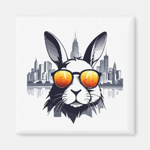 Imã Rabbit Vetor Art Animal Modern Urban City Graphic