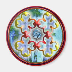 Imã Rabiscar no símbolo da Felicidade Pacífica