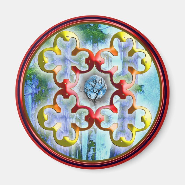 Imã Rabiscar no símbolo da Felicidade Pacífica (Frente)