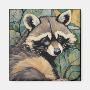 Imã Raccoon Art Nouveau Magnet