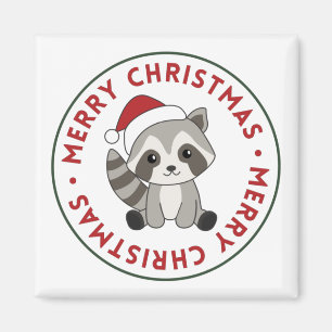 Imã Raccoon Christmas Snow Winter Raccoons Magnet