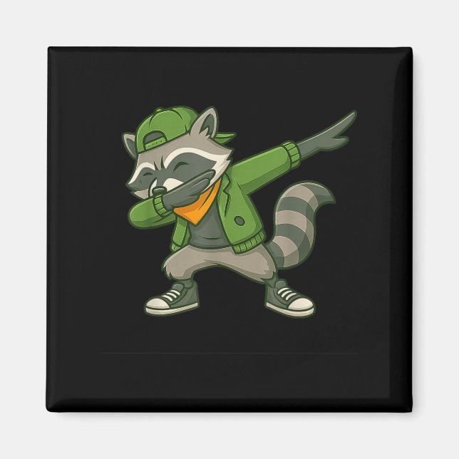 Imã Raccoon Dab Streetwear Clic Funny For Men Women Ki (Frente)