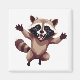 Imã Raccoon Happy Brincando Com A Alegria Do Ar