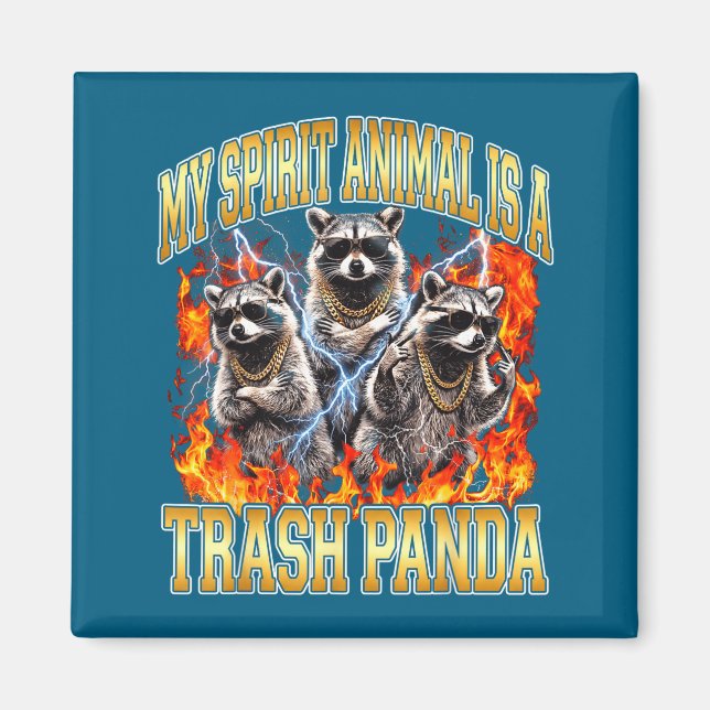 Imã Raccoon My Srit Animal Is A Trash Panda Funny Boot (Frente)