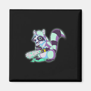 Imã Raccoon Trash Panda Scary Vaporwave 80s Animal Spo