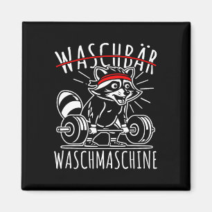Imã Raccoon Washing Machine Raccoon Malhação Bodybuild