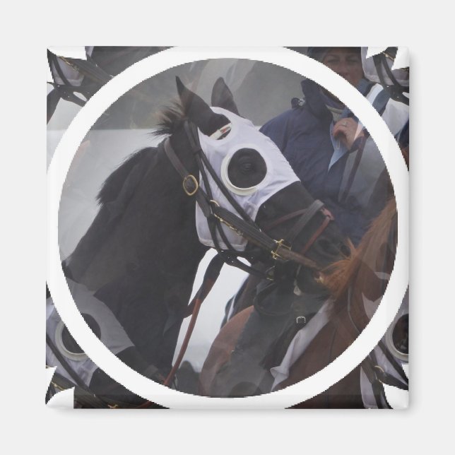 Imã Race Horse Square Magnet (Frente)