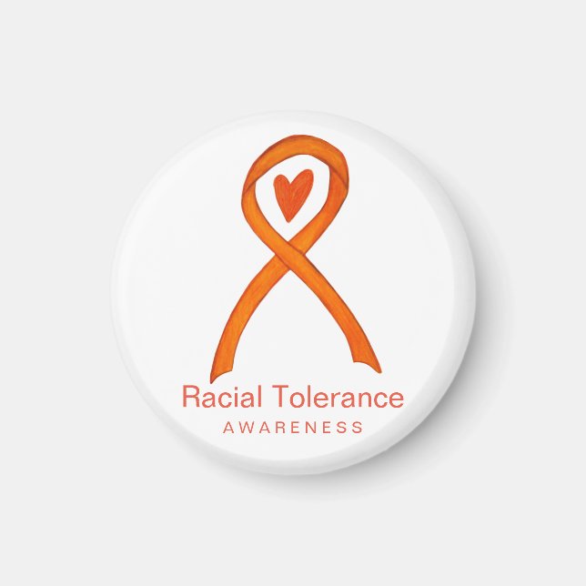 Imã Racial Tolerance Awareness Ribbon Fridge Magnets (Frente)