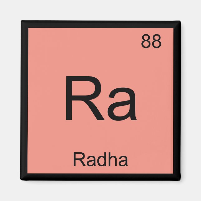Imã Radha Name Química Elemento de Química Mesa Periód (Frente)