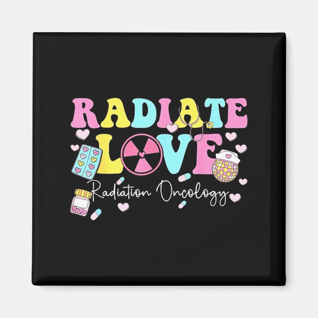 Imã Radiate Love Radiation Oncology Valentine's Day Ra (Frente)