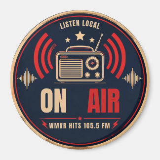 Imã Rádio Retro de Transmissão "ON AIR" Ímã