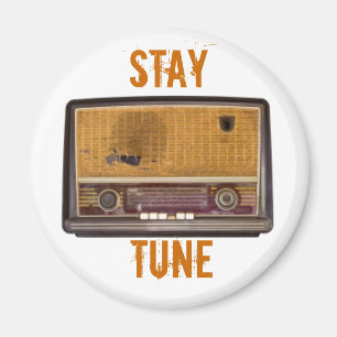 Imã Rádio velho do vintage. Acordo da estada