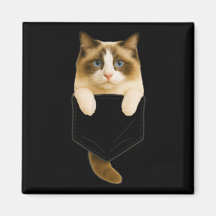 Imã Ragdoll Cat Pocket Engraçado Presente Gato Mãe Gat