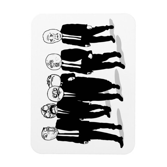 Ímã Rage Comic Meme Rostos Andando. Eu, Gusta. (Vertical)