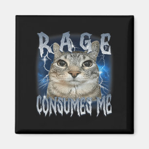 Imã Rage me consome Cat Vintage Memória Engraçada