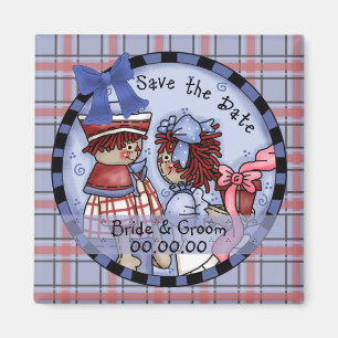 Imã Raggedy Ann e Andy Save-the-Date Magnet