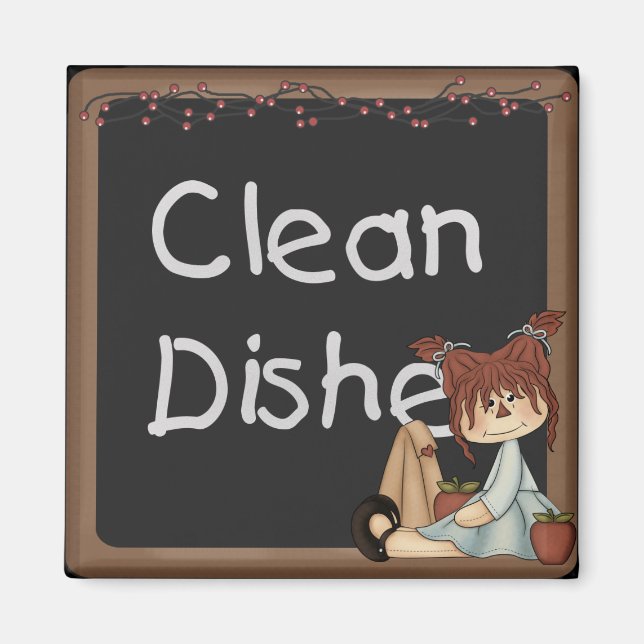 Imã Raggedy Annie Apple Dishwasher Magnet (Frente)