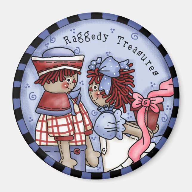 Imã Raggedy Treasures Country Annie e Andy Magnet (Frente)