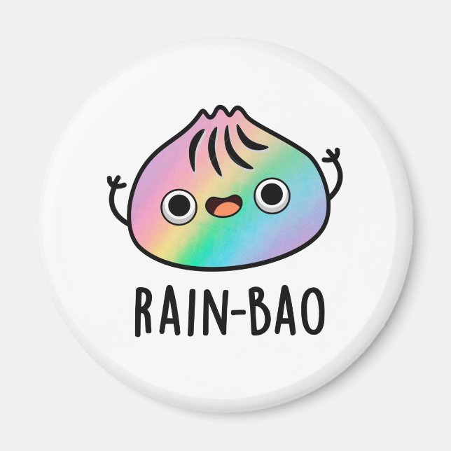 Imã Rain-bao Funny Rainbow Dimsum Bao Pun (Frente)