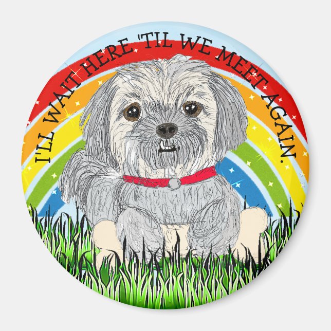 Imã Rainbow Bridge  cachorrinho Shiatsu ou Lhasa Apso (Frente)