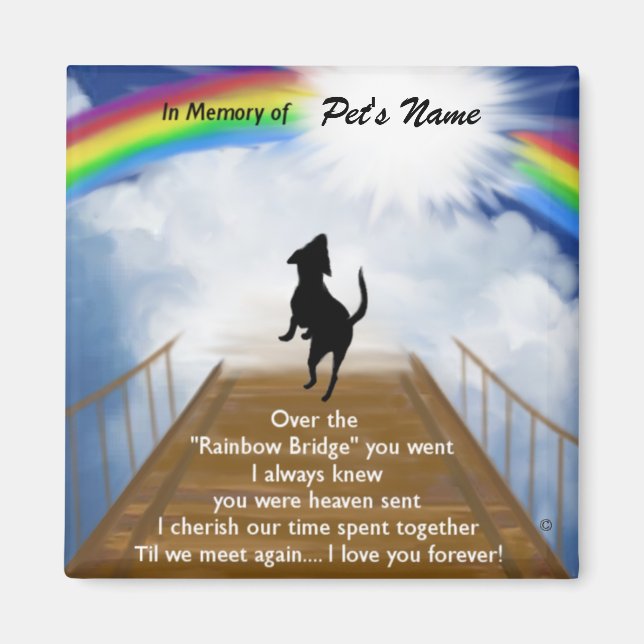 Imã Rainbow Bridge Memorial Poem for Dogs (Frente)