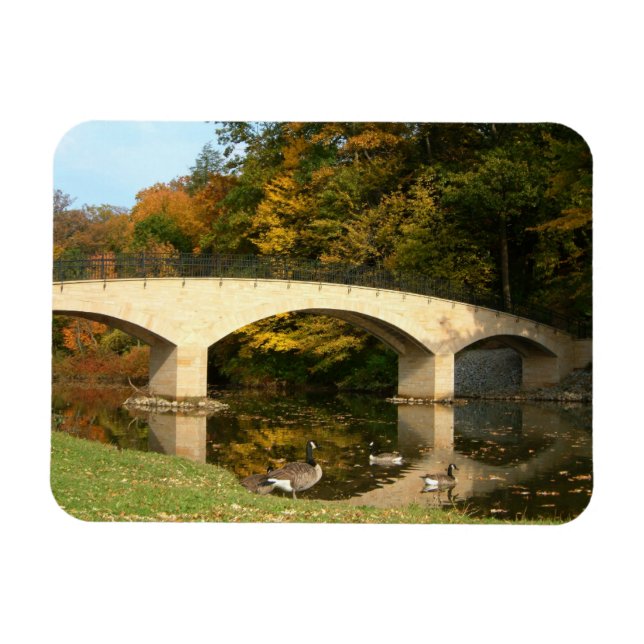 Ímã Rainbow Bridge no Outono no Grove City College (Horizontal)
