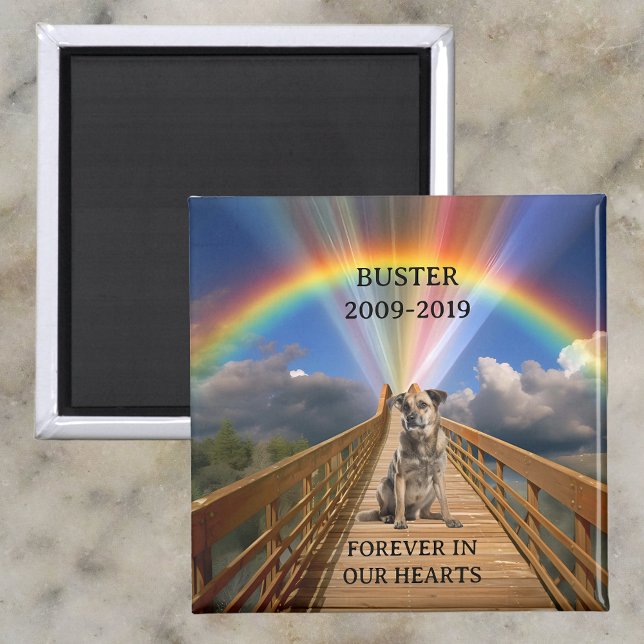 Imã Rainbow Bridge Pet Memorial Perda Personalizar (Criador carregado)