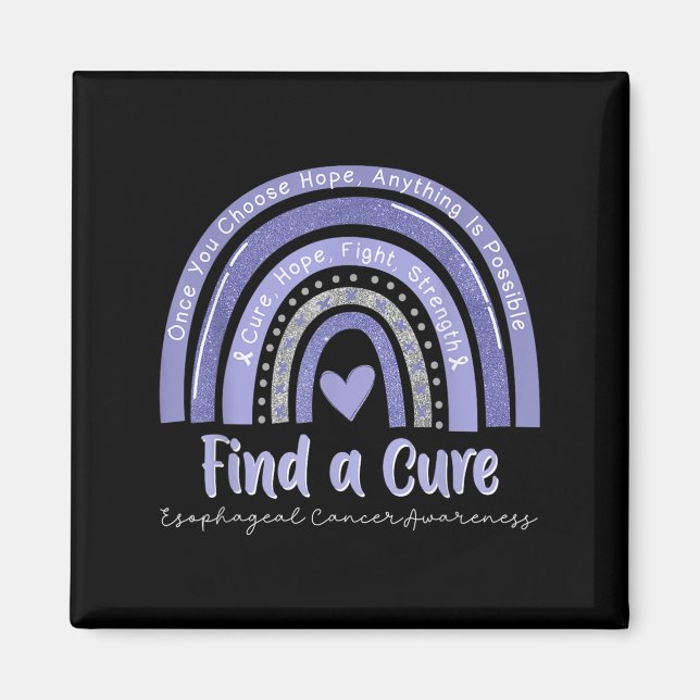 Imã Rainbow Cure Hope Lutar Contra Força Cancer Esofág (Frente)
