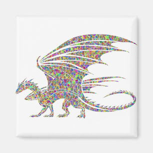 Imã Rainbow Dragon Tribal Tattoo Idée cadeau
